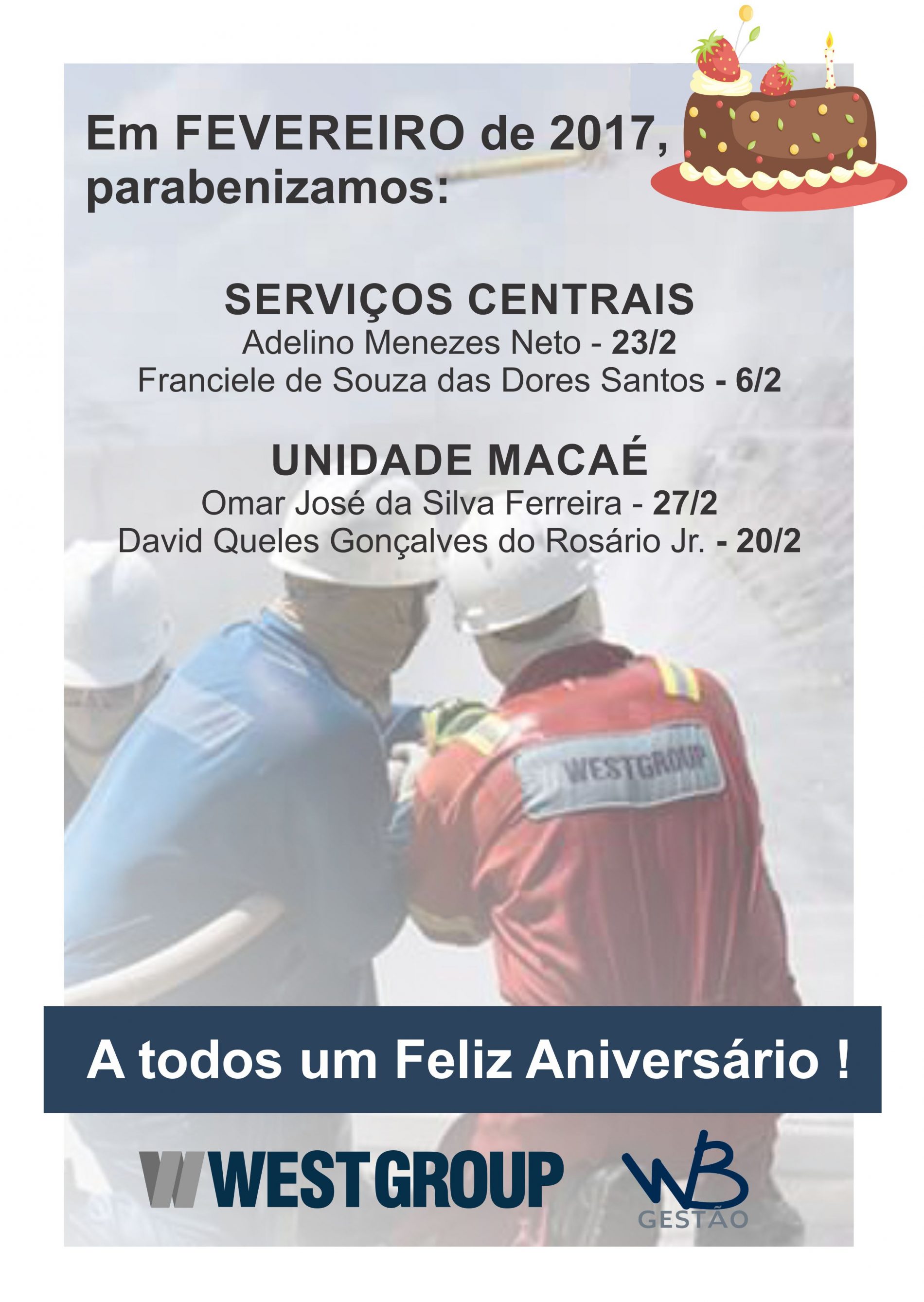 Aniversariantes do Mês – Fevereiro