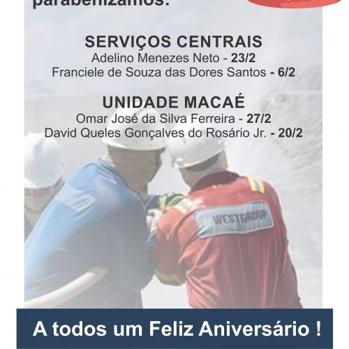 Aniversariantes do Mês – Fevereiro