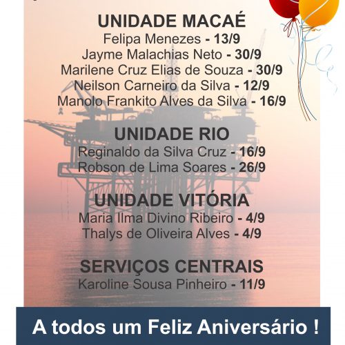 Aniversariantes do Mês – Setembro