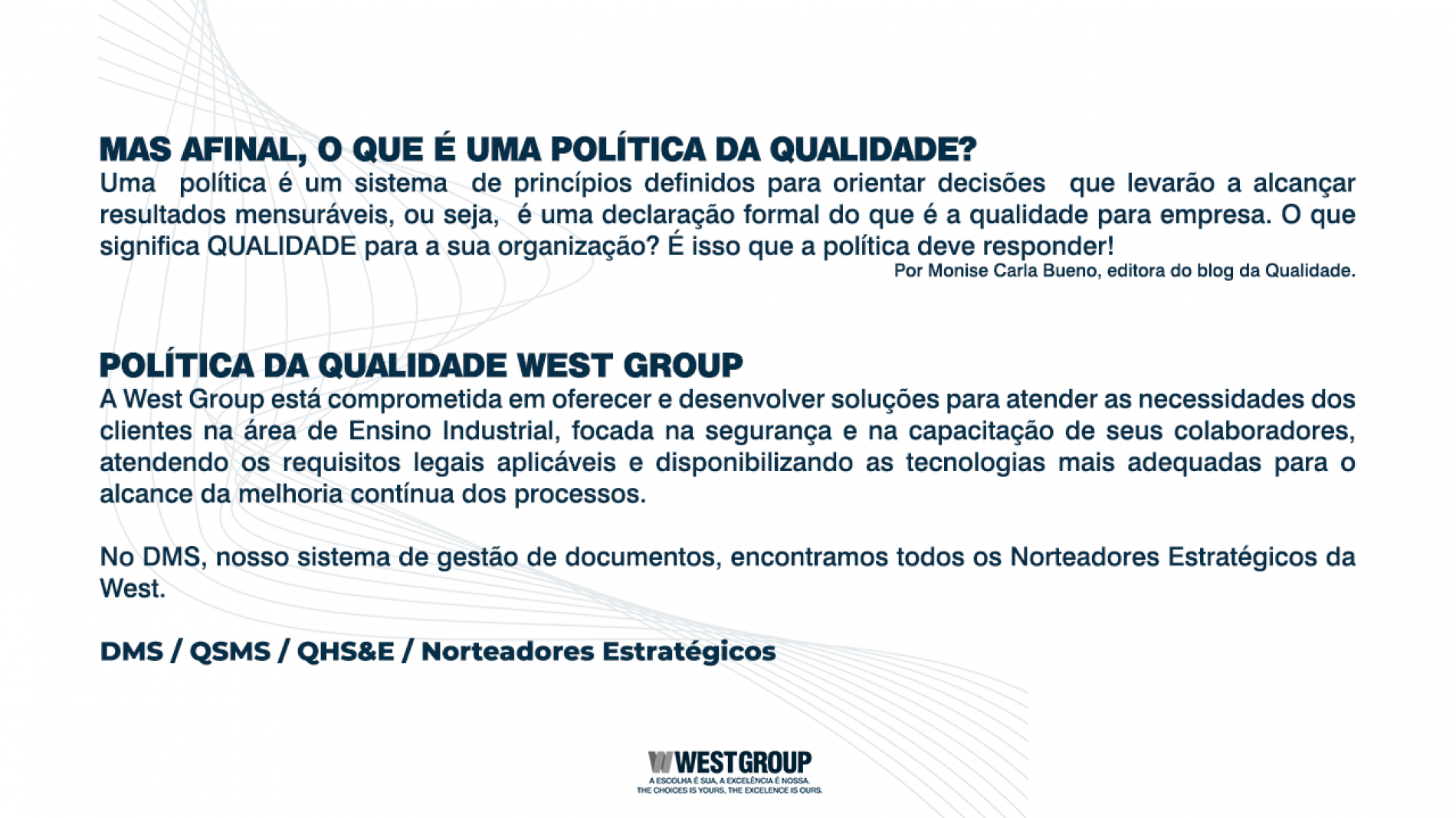 Politica da Qualidade West Group