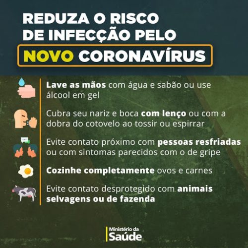 REDUZA O RISCO DE INFECÇÃO PELO NOVO CORONAVÍRUS (COVID-19)